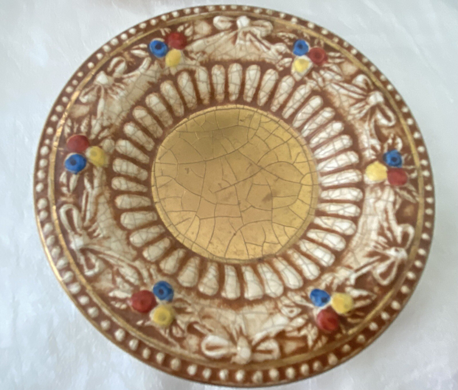 Rare Vintage CAPODIMONTE Hand-Painted DEMITASSE CUP & SAUCER ITALY #326
