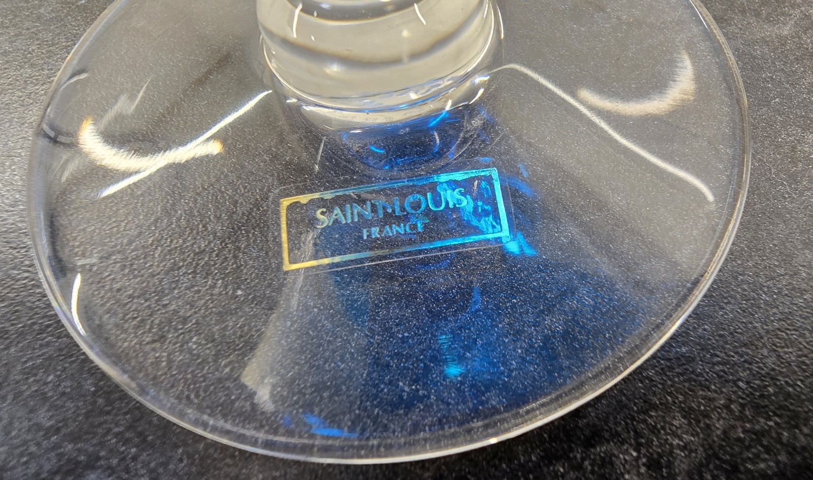 Saint Louis “Bubbles” footed cup, sky blue