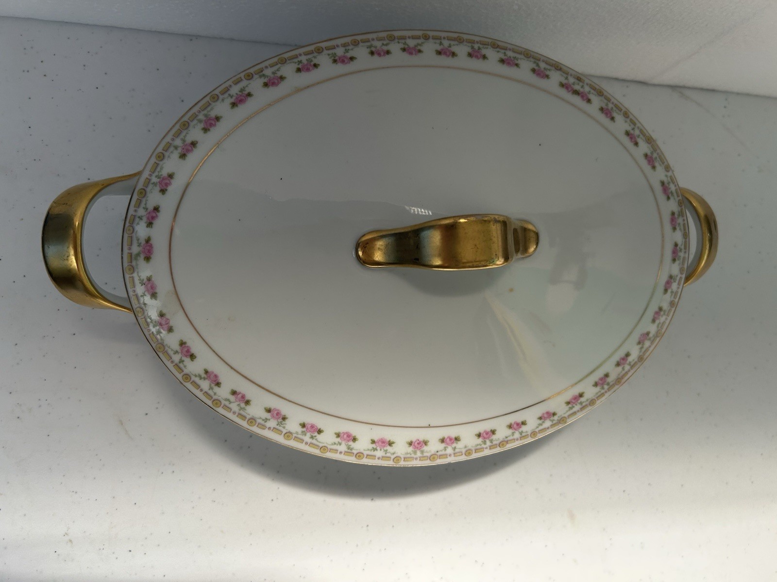Elegant Vintage Pirkenhammer Czechoslovakia Pink Rose Gold Tureen – Oval Covered