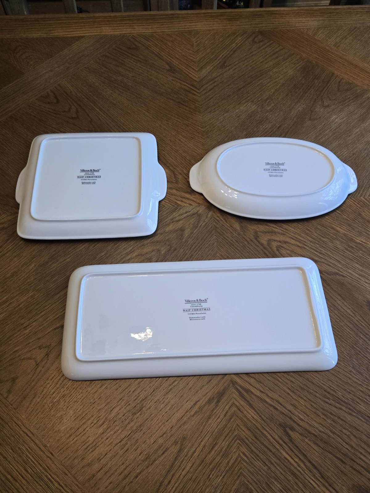 Villeroy & Boch Naif Laplau Christmas Platters Set of 3 Excellent Condition