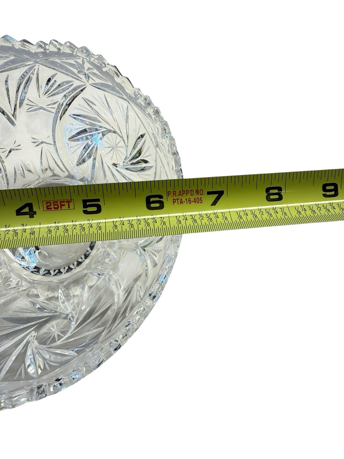 Vtg Lausitzer 24% Lead Crystal Pedestal Bowl Pinwheel Star Of David Hobstar 6″