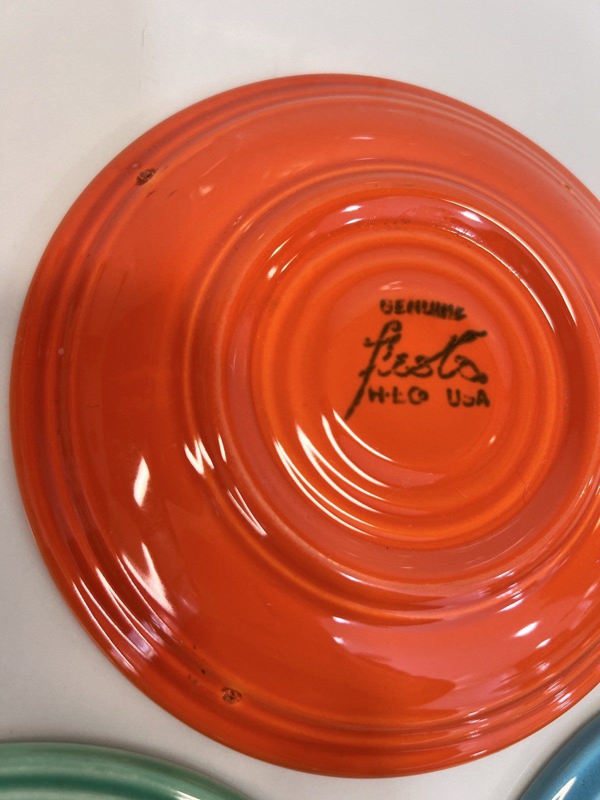 Vintage Original Fiesta 6″ Saucer Plate Lot Of 3 Multicolor Orange Green Blue