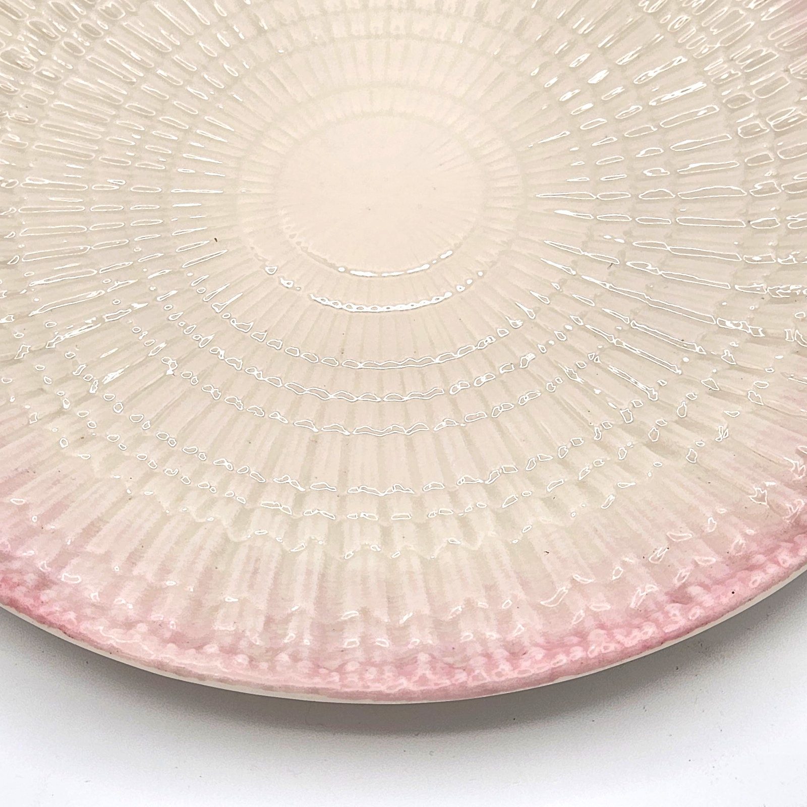 Rare Belleek Pink Limpet 10.75″ Handled Cake Platter Serving Plate3rd Black Mark