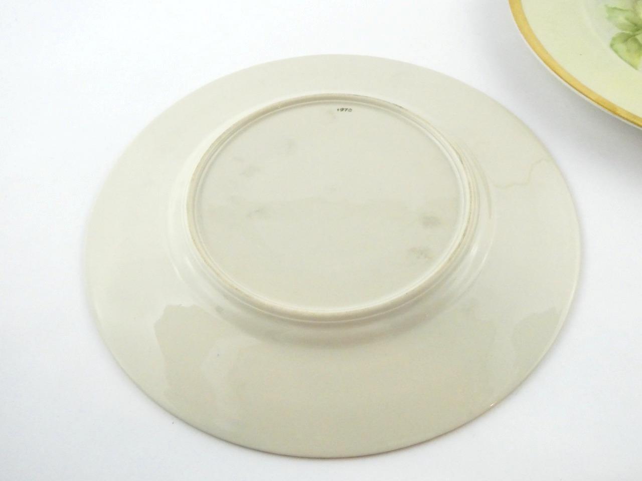 1970s Hand Painted Porcelain 5 Piece Place Setting Yellow Roses Signed VGOOD