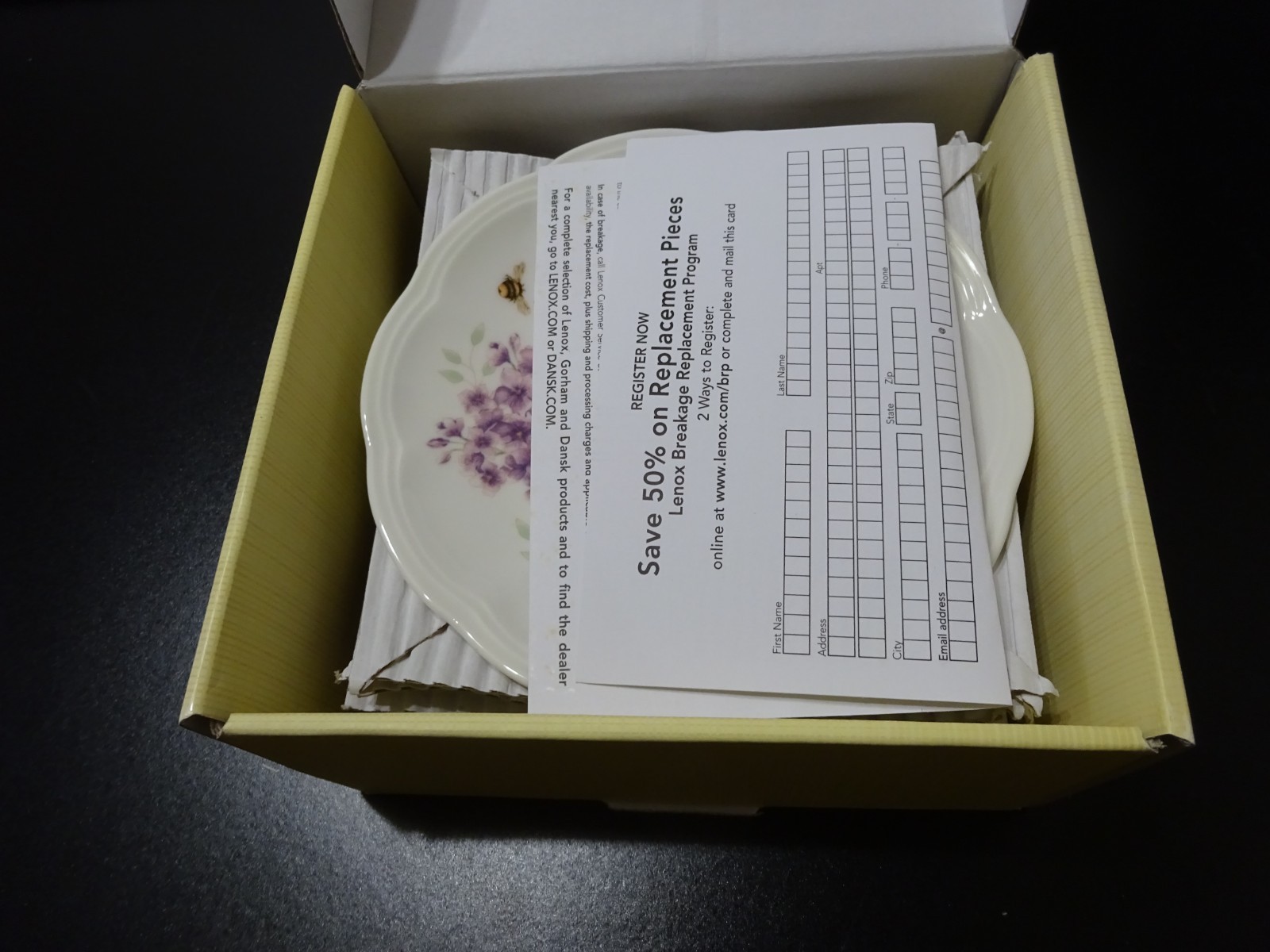 Lenox Butterfly Meadow Party Plates Set of 6 –6″ Porcelain–Box & Paperwork K40