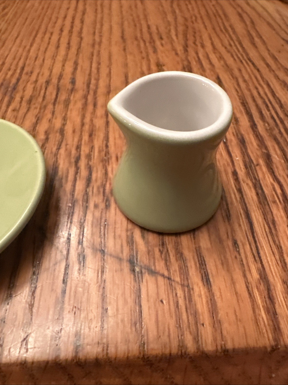 Creamer And Saucer Light Green Unbranded Small Display Vintage