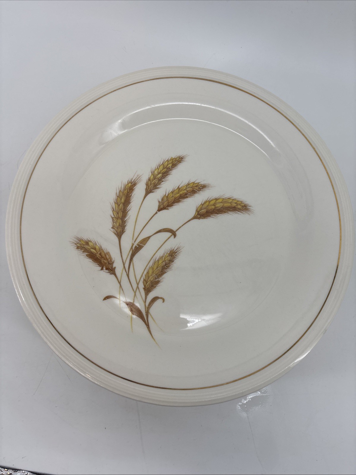 Edwin Knowles China GOLDEN WHEAT set of 6 Dinner Plates 9 7/8″ Vintage EUC
