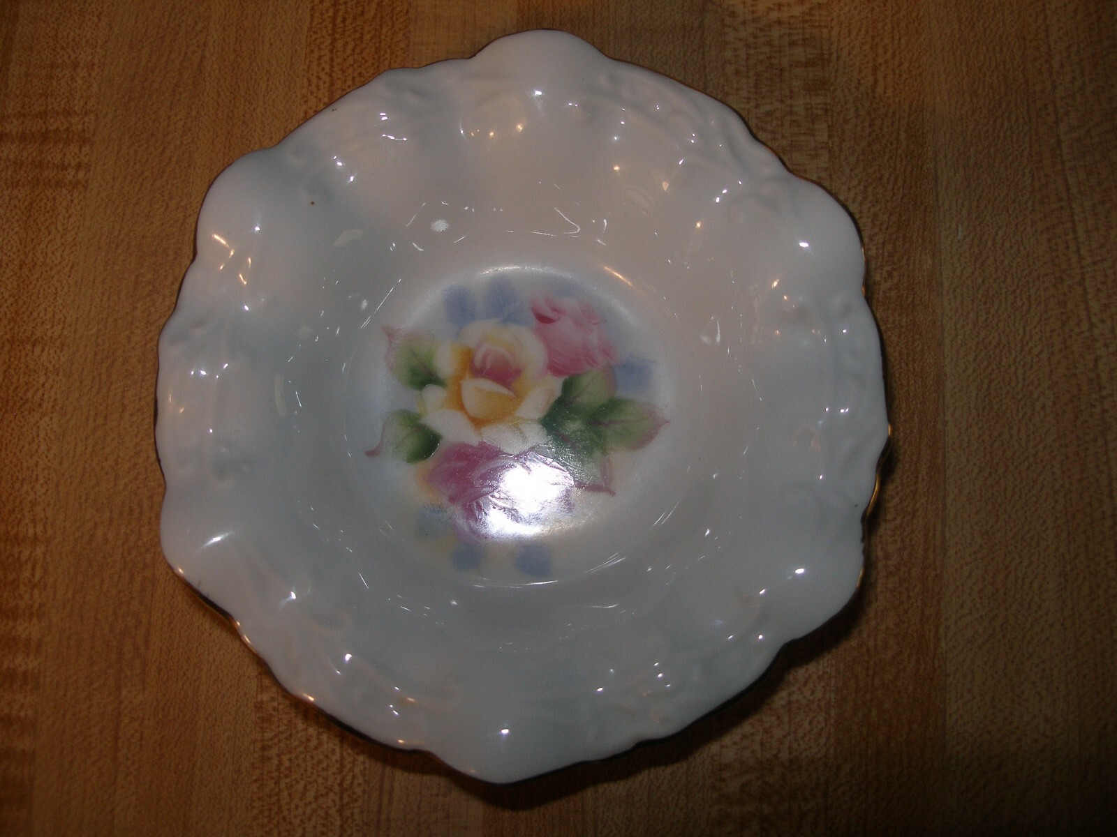 Porcelain Creamer And Saucer With Gold Trim Vintage Japan EUC
