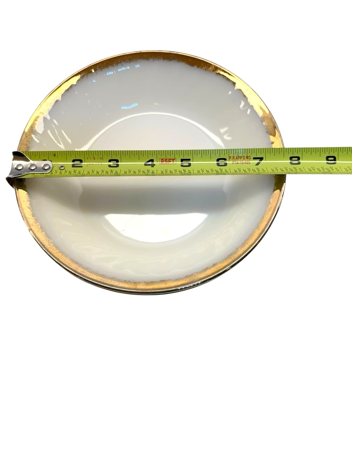 PRISTINE Vintage Fire-King Swirl 7.5″ Coupe Soup Bowls Smooth Rim Gold -Set of 2