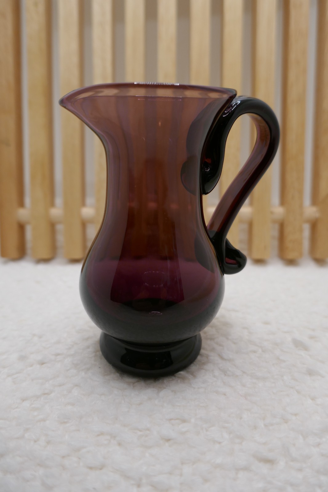 Vintage Hand-Blown Amethyst Glass Mini Pitcher – Creamer – Vase