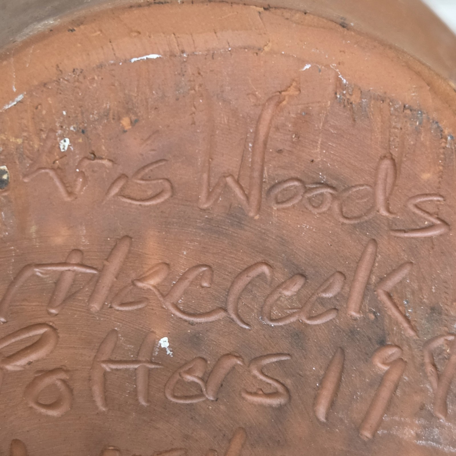 Turtle Creek Potters Redware Folk Art Ugly Jug Chris Woods 1988 WF #31