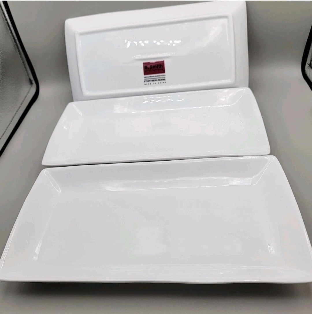PTS International B.Smith 3 Pc Rectangle Serving Dishes. Heavy, Nice Quality.