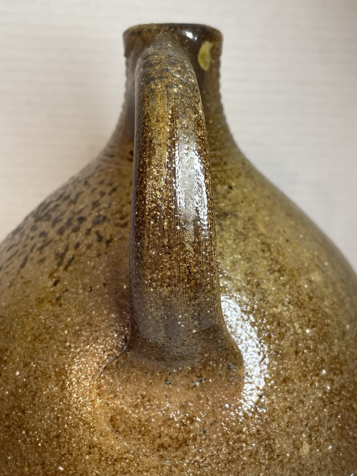 Vintage Large 12.5” Mark Hewitt North Carolina Pottery Jug Incised Cobalt Flower