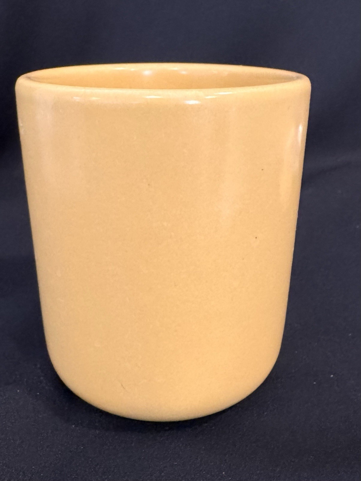 Vintage MCM LA Solana Yellow Stoneware Pottery 5″x4″ Jar Canister with Lid