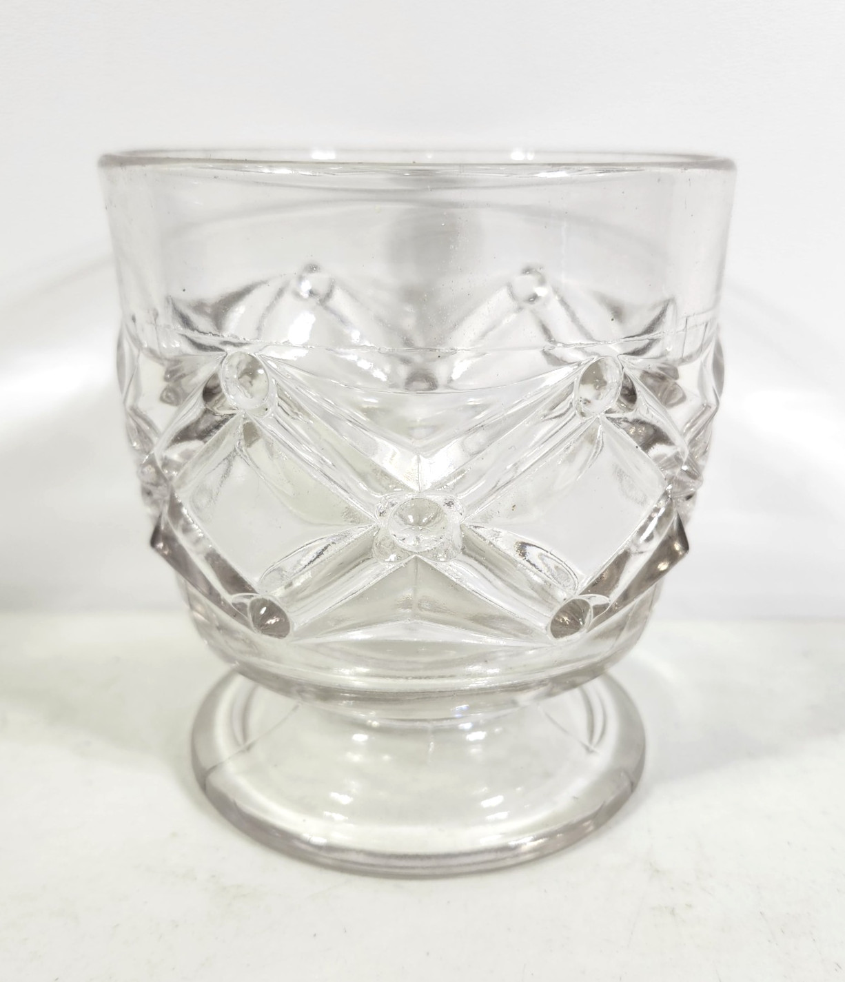 Antique Pressed Spoon Holder Glass Spooner 4.5″ Dish Home Decor
