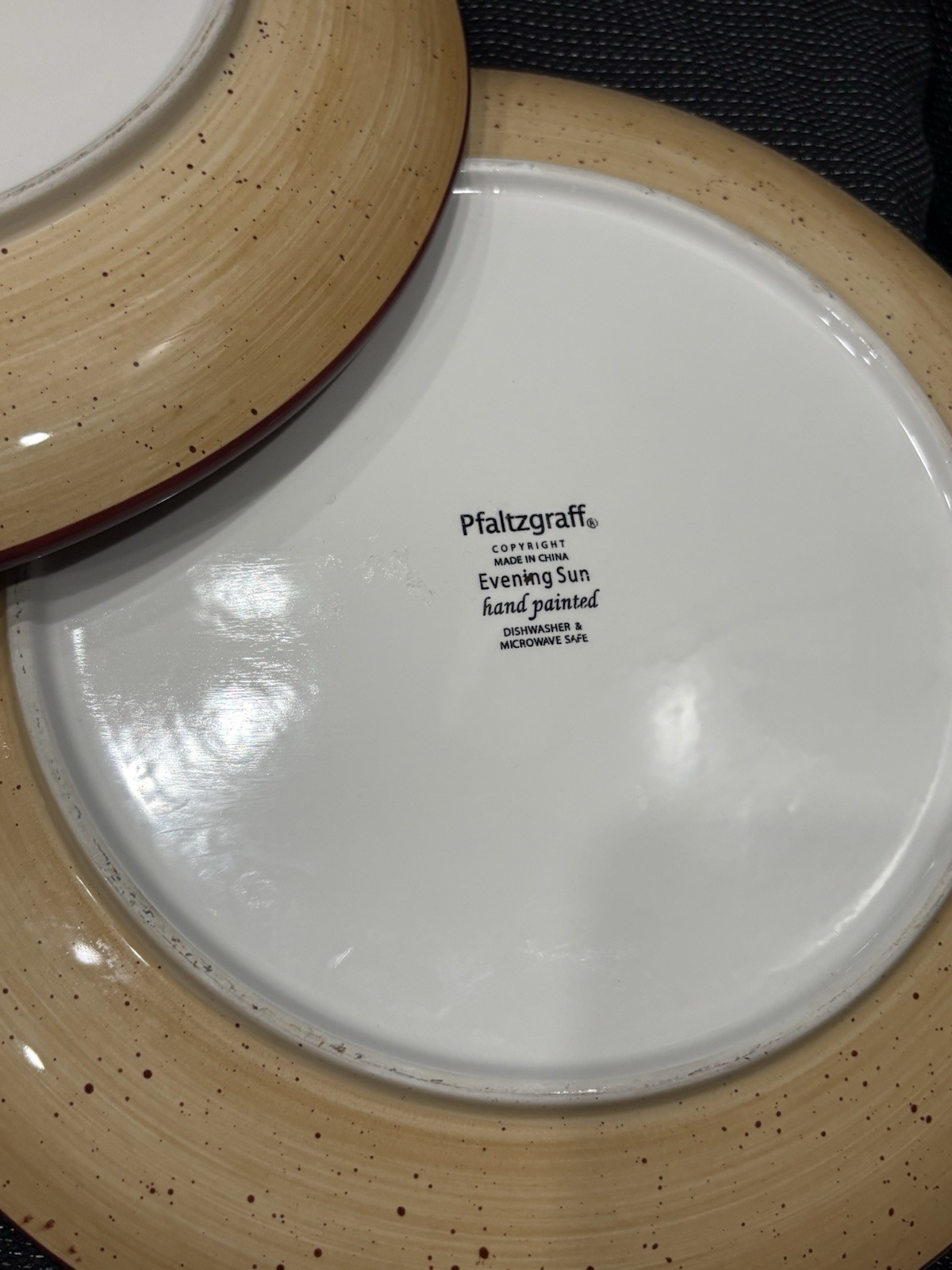 Three (3) Pfaltzgraff EVENING SUN 11 3/4” Chop Plates (Hand Painted)