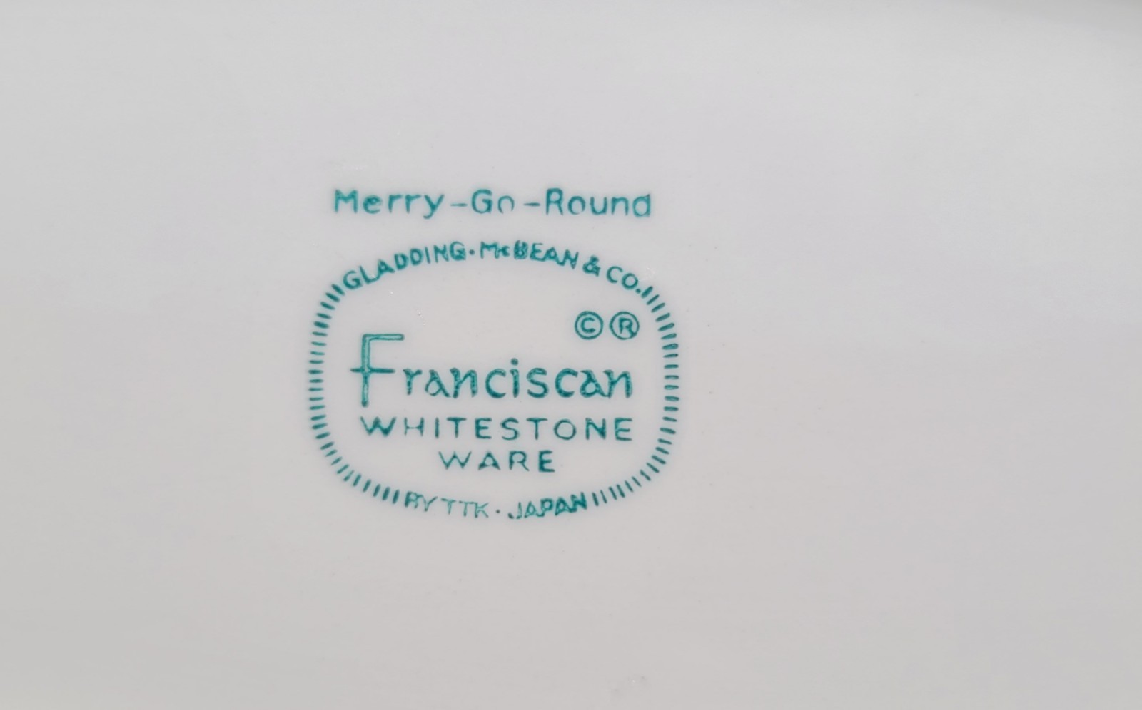 Franciscan Merry Go Round Oval Serving Plate 10 1/2″ MCM Geometric Border