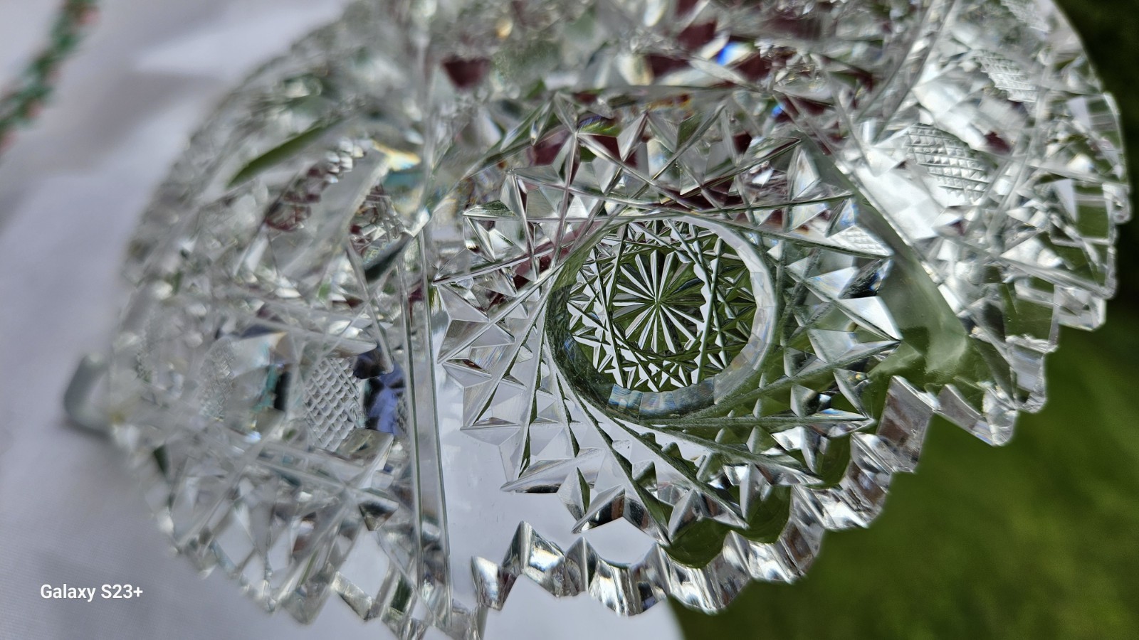 ABP Signed J. Hoare, Pattern Sparkler American Brilliant Cut Glass Small Dish