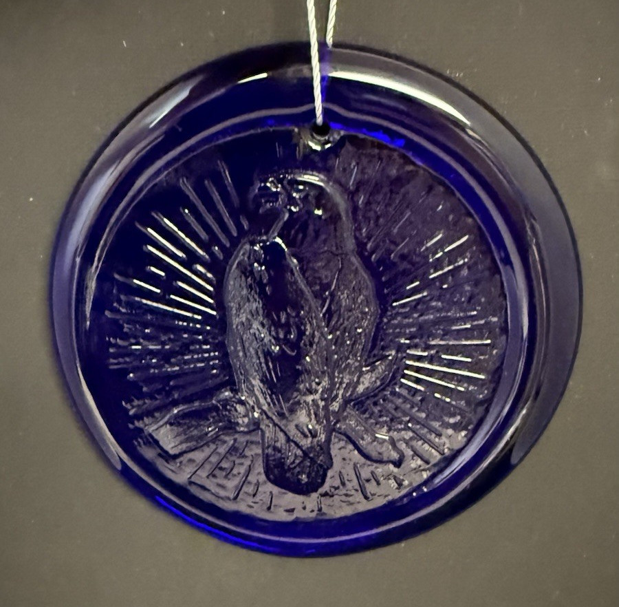 Blenko Glass Suncatcher – American Eagle – Cobalt