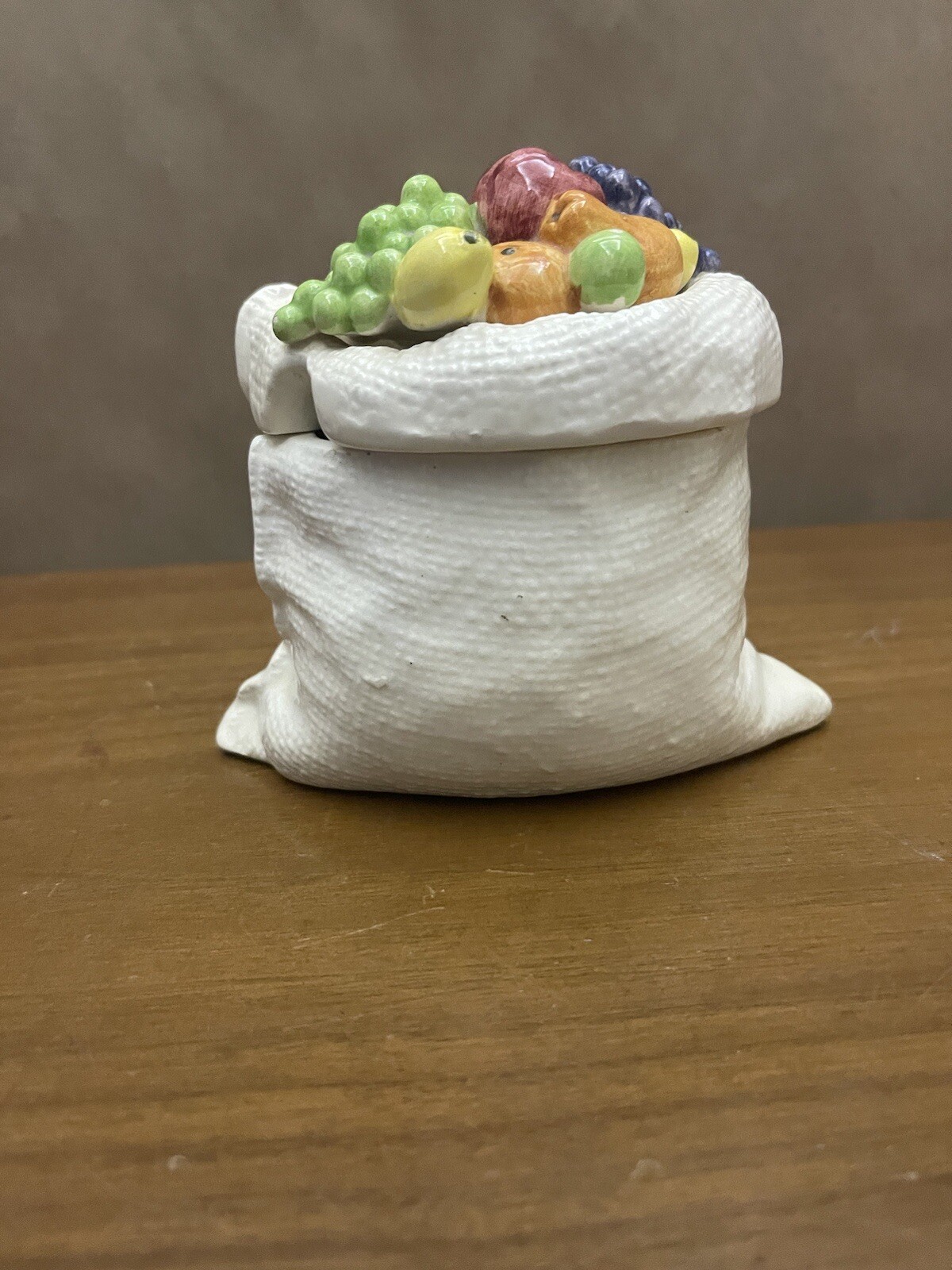 Vintage Lefton “Homemade” Lidded Jam Pot #3906 Ceramic Fruit Jar No Spoon