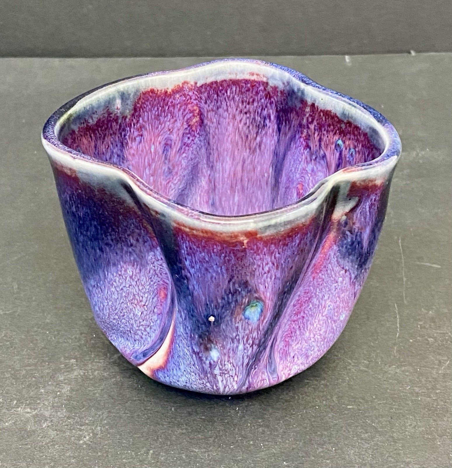 Purple Drip Glaze Studio Pottery