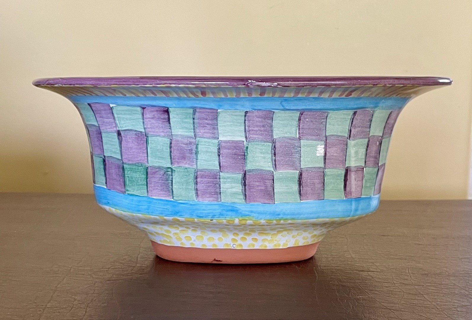 Mackenzie Childs Large Footed Serving Dish Chowder New
