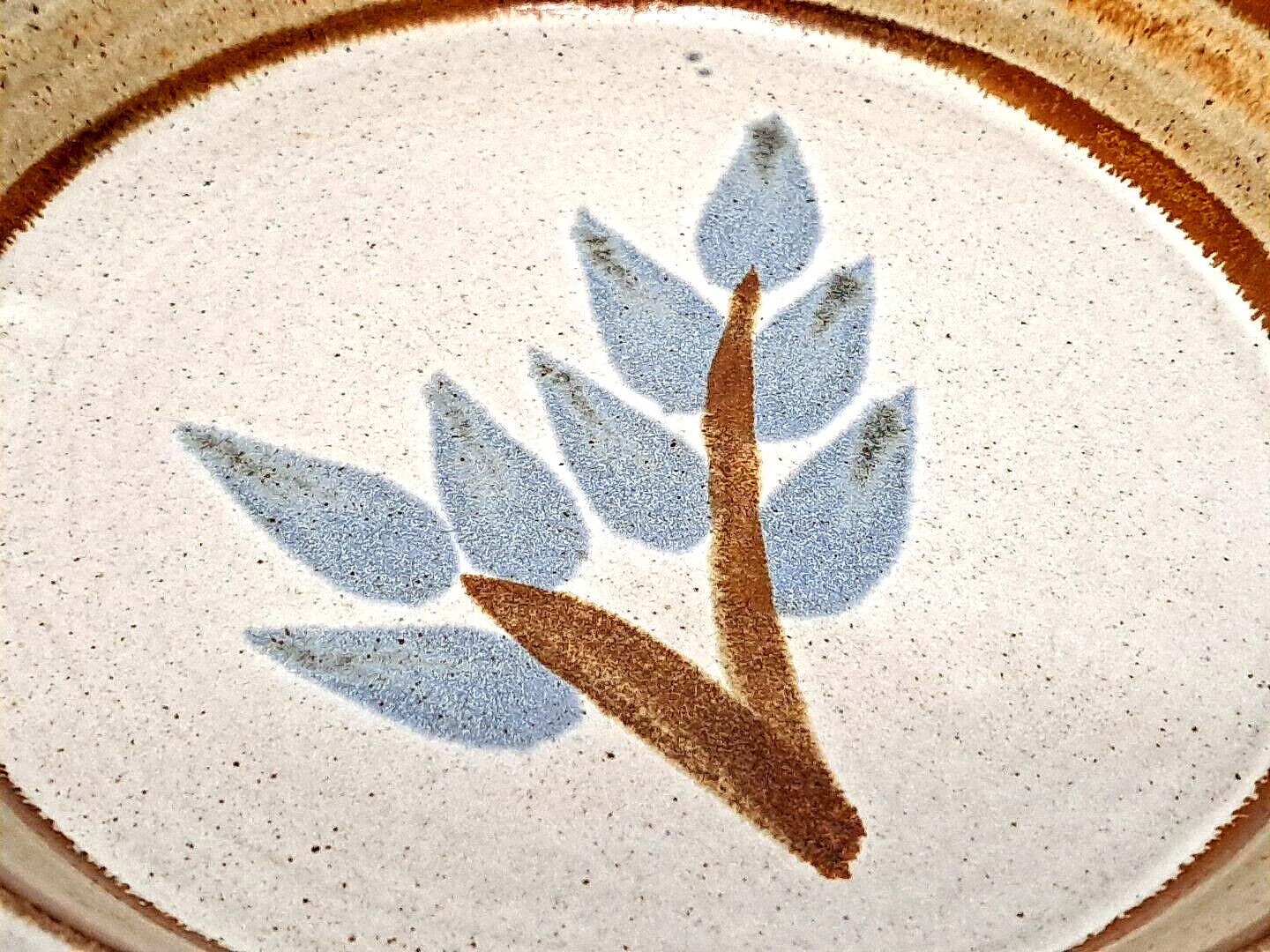 Vintage Studio Pottery 10″ Serving Dish Desert Floral Hand Painted Artist Signed