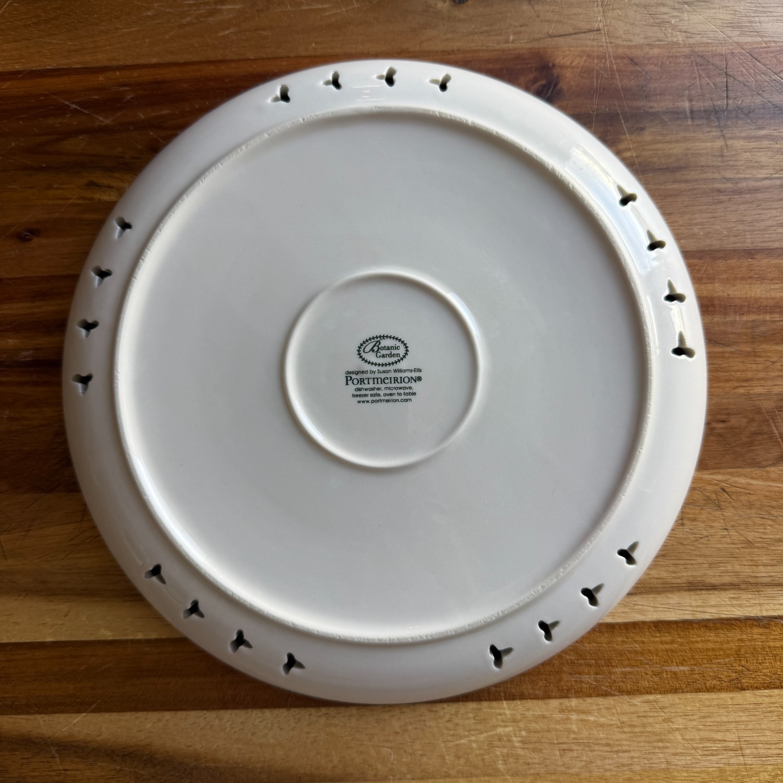 Botanic Garden Portmeirion Pierced Edge Plates 8.5″ Salad/Dessert- Set of 3