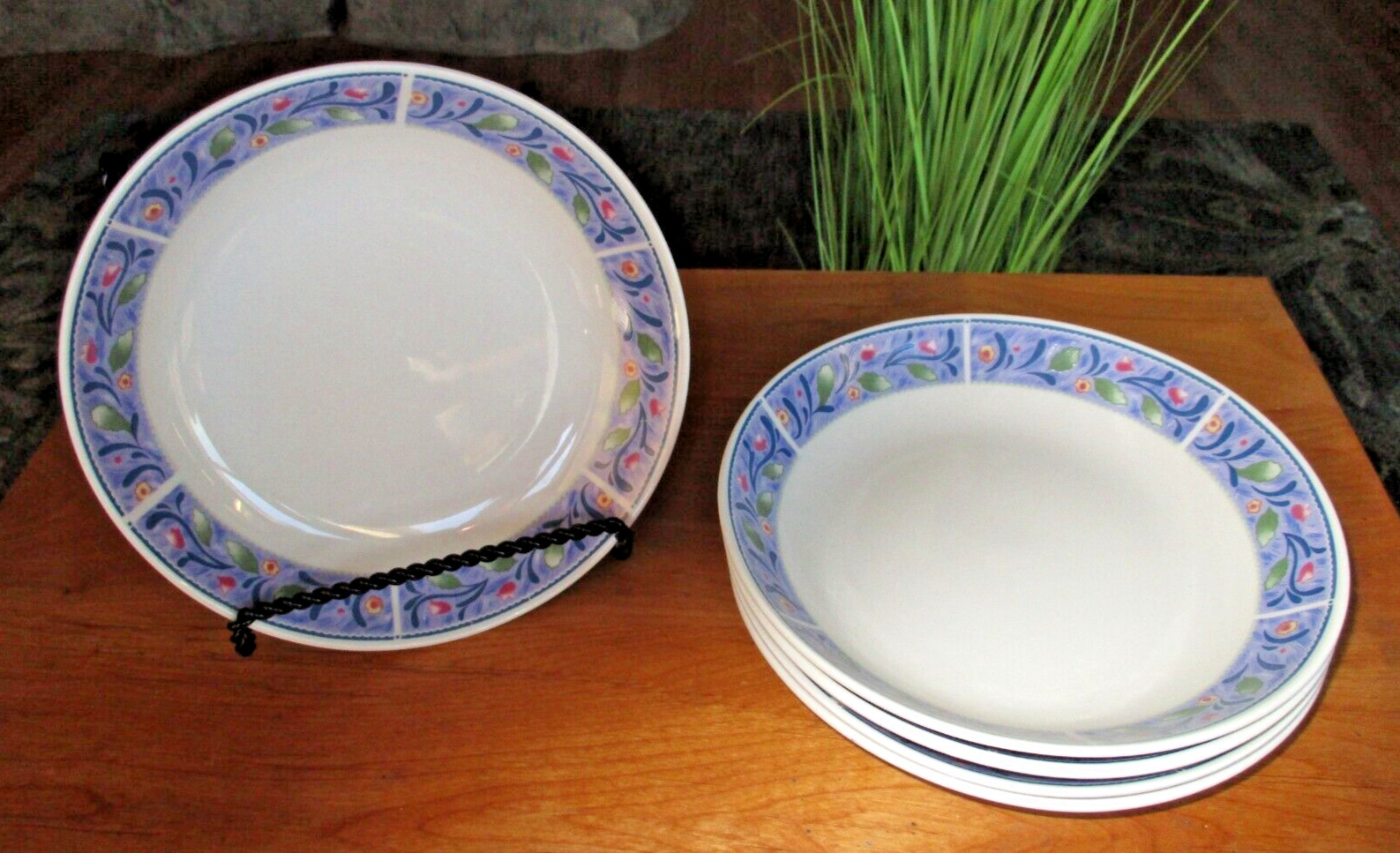 Sakura Bouquet 1997 By Sue Zipkin Set Of 5 Salad/Soup Bowls 7 3/4″