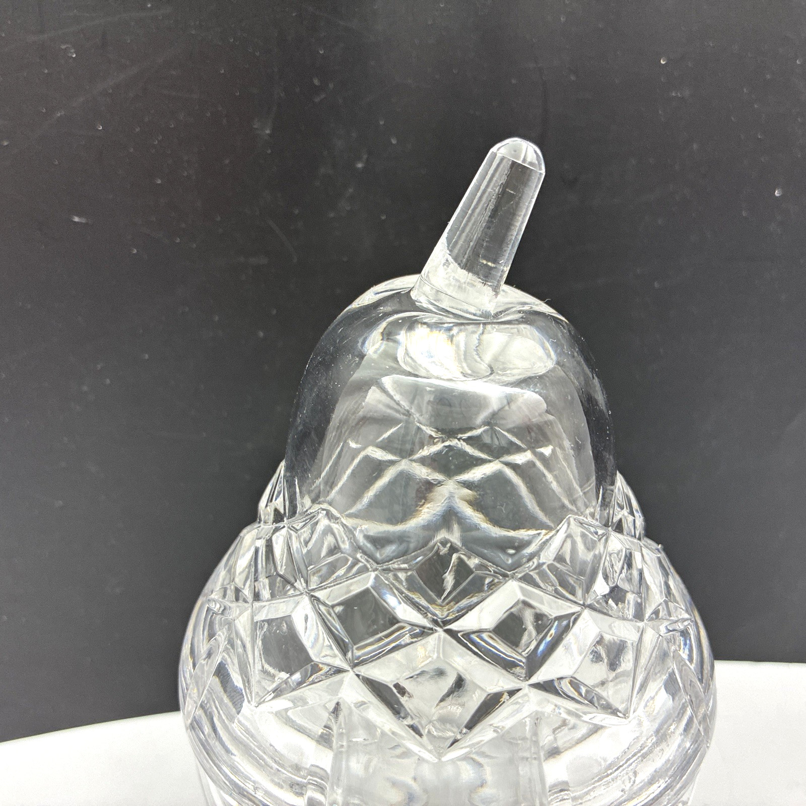 Vintage Pear Shaped Cut Crystal Glass Style Lidded Jam Candy Condiment Dish 6in
