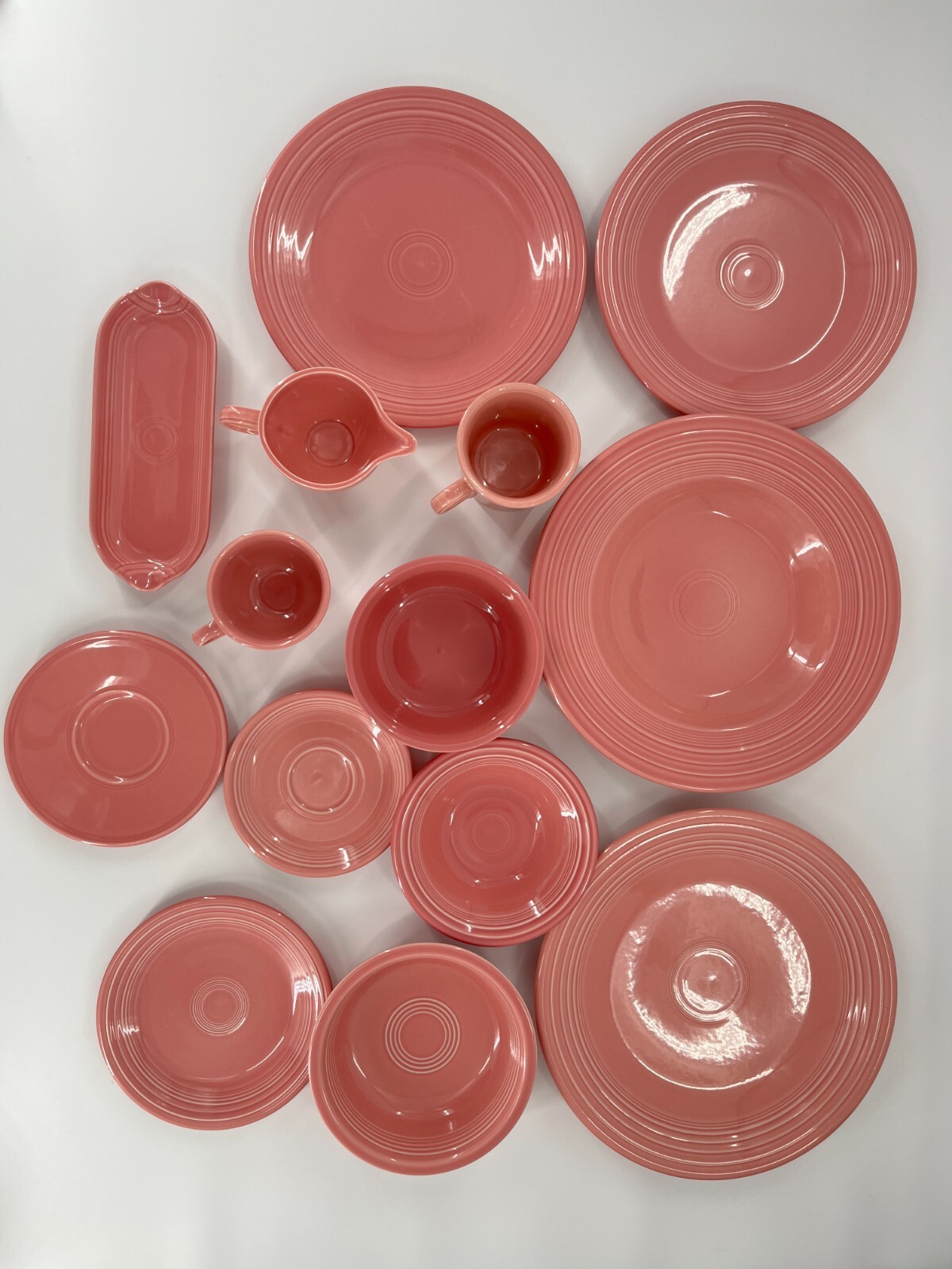 Fiesta Dinnerware Set Rose Pink 15 Piece Post 86 Lot Bowls Plates, Platters Cups