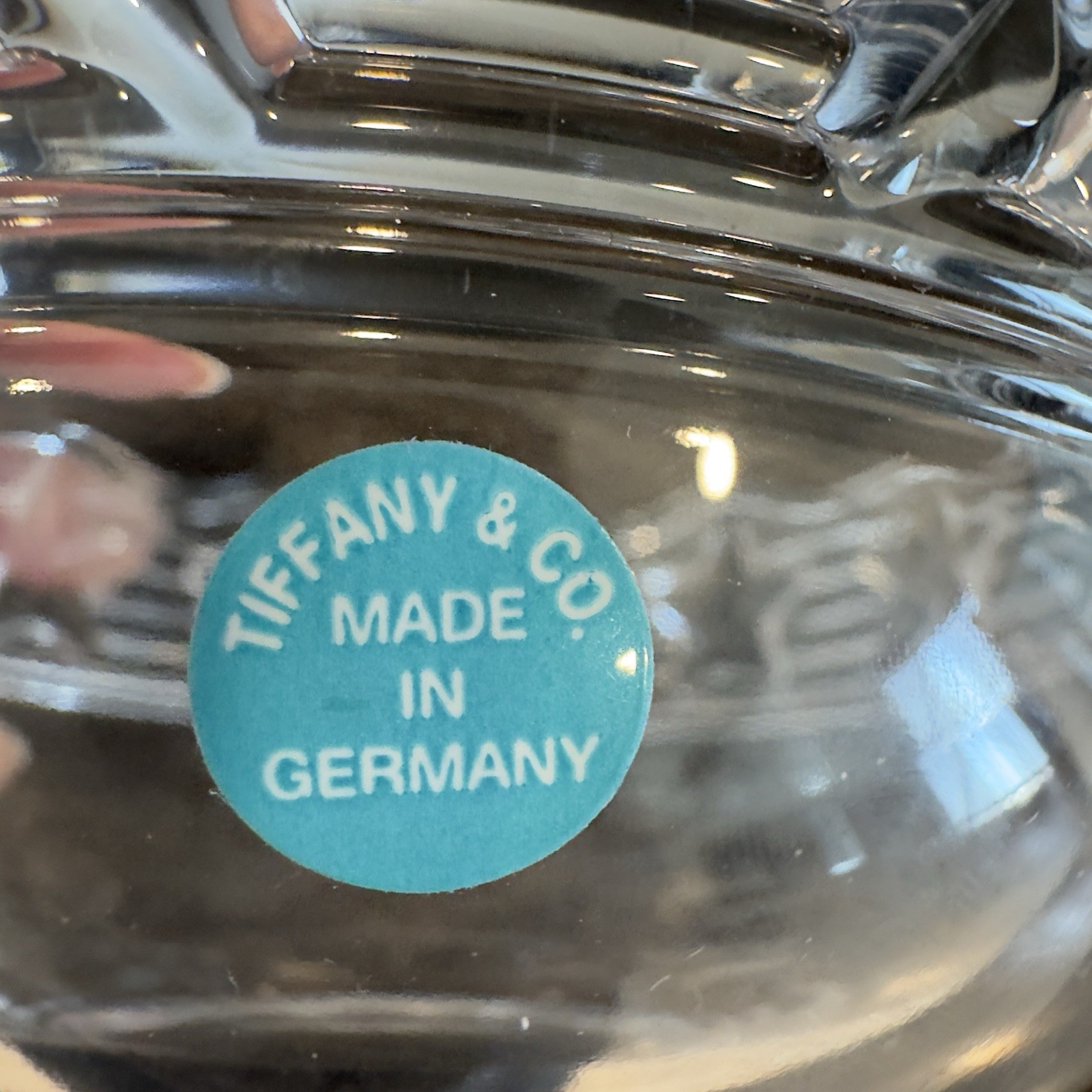 Tiffany & Co. Stars and Stripes Crystal Bowl Made In Germany 5×3 Inches Vintage
