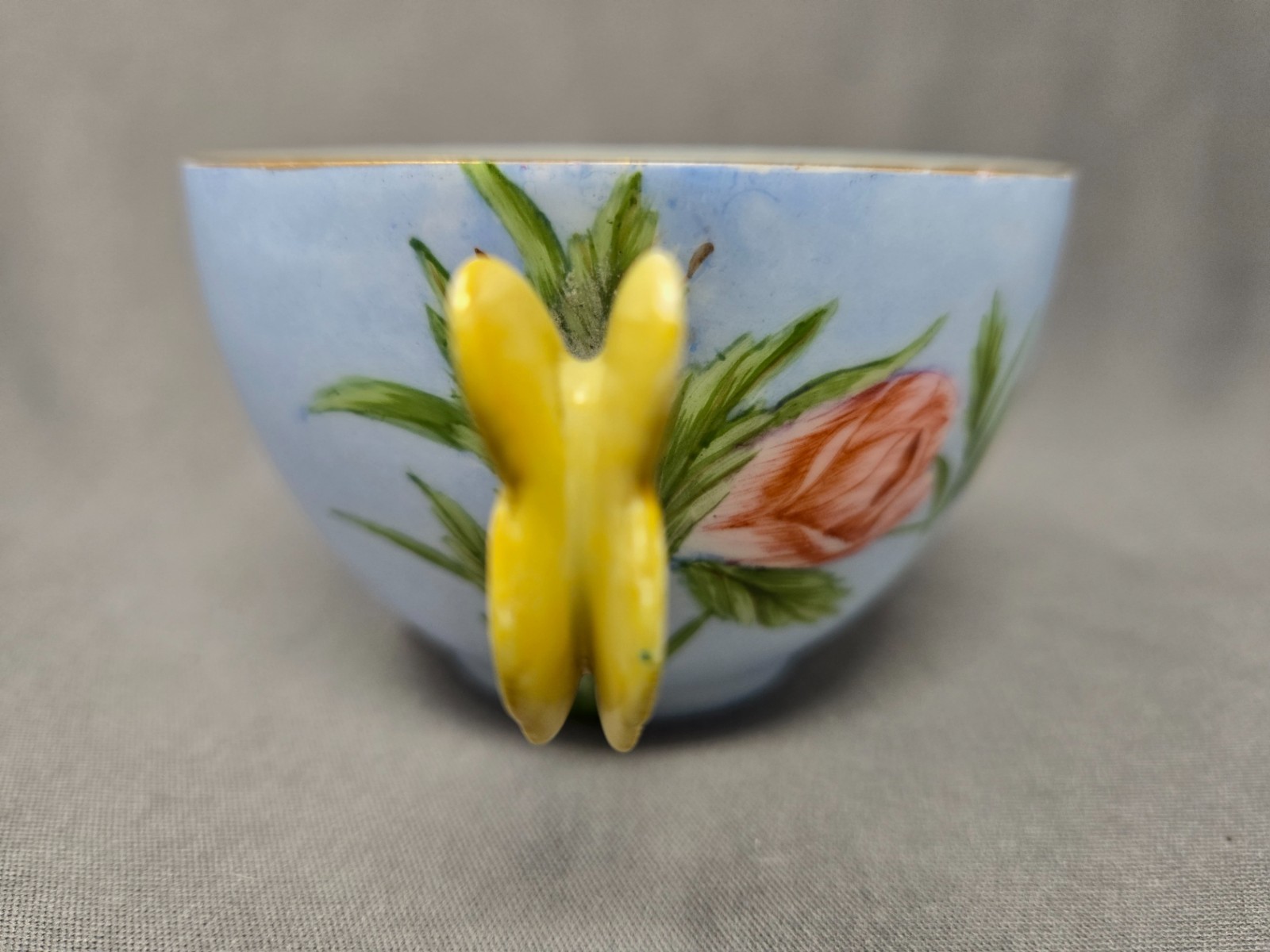 Haviland & Co Limoges Butterfly Handle Teacup and Saucer 1888-96