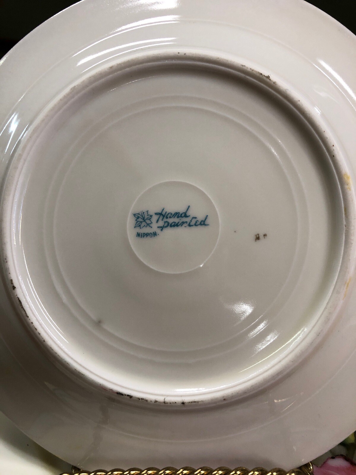 Vintage Antique Nippon Gold Rose floral Dessert Appetizer Plates plate set 6