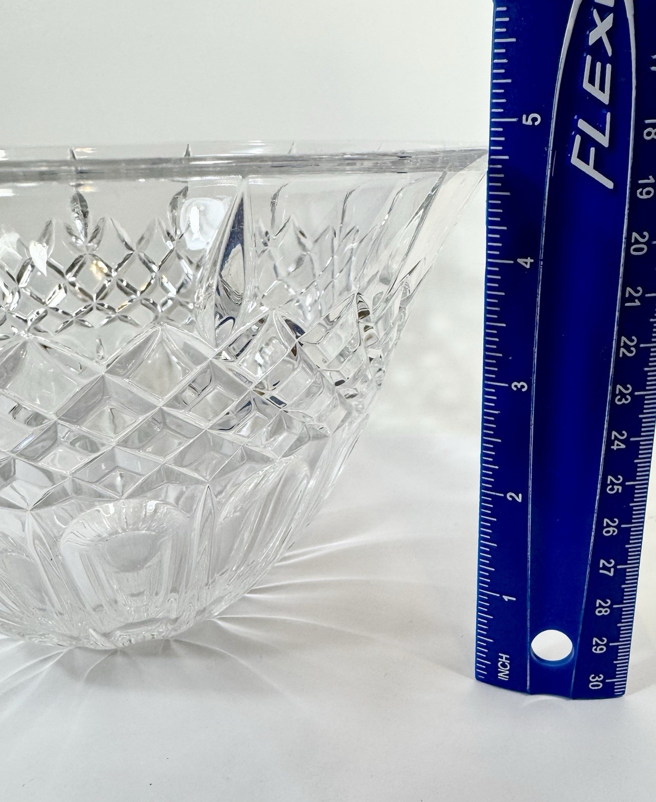 Marquis by Waterford Crystal Bowl Shelton Diamond Cut Glass 8” E38