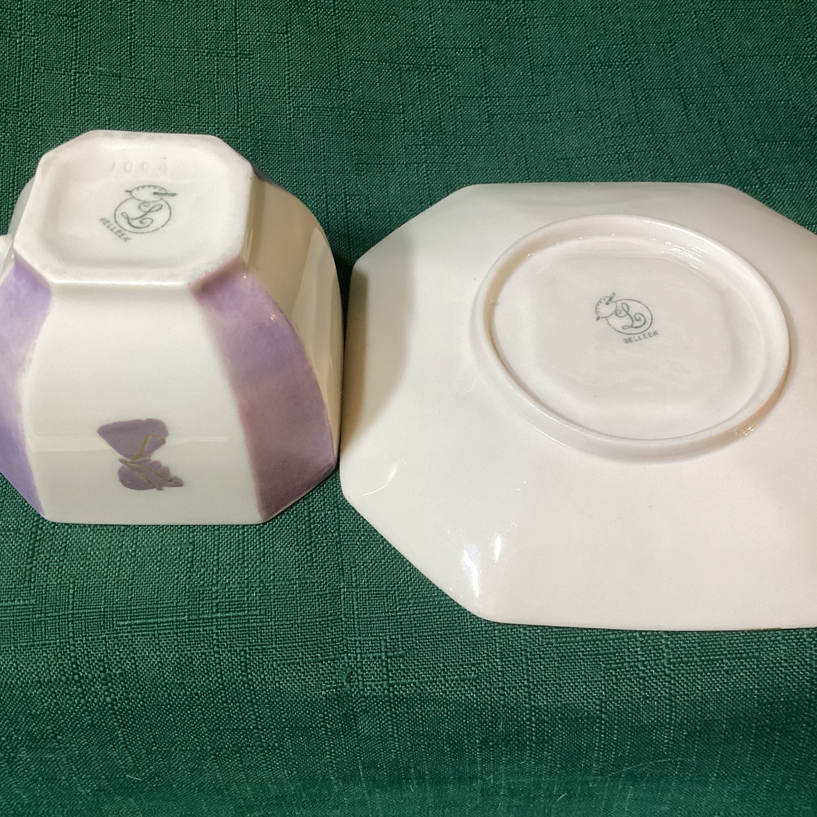 ANTIQUE Unique RARE Antique BELLEEK LENOX CAMEO 1899-1906 Cup & Saucer