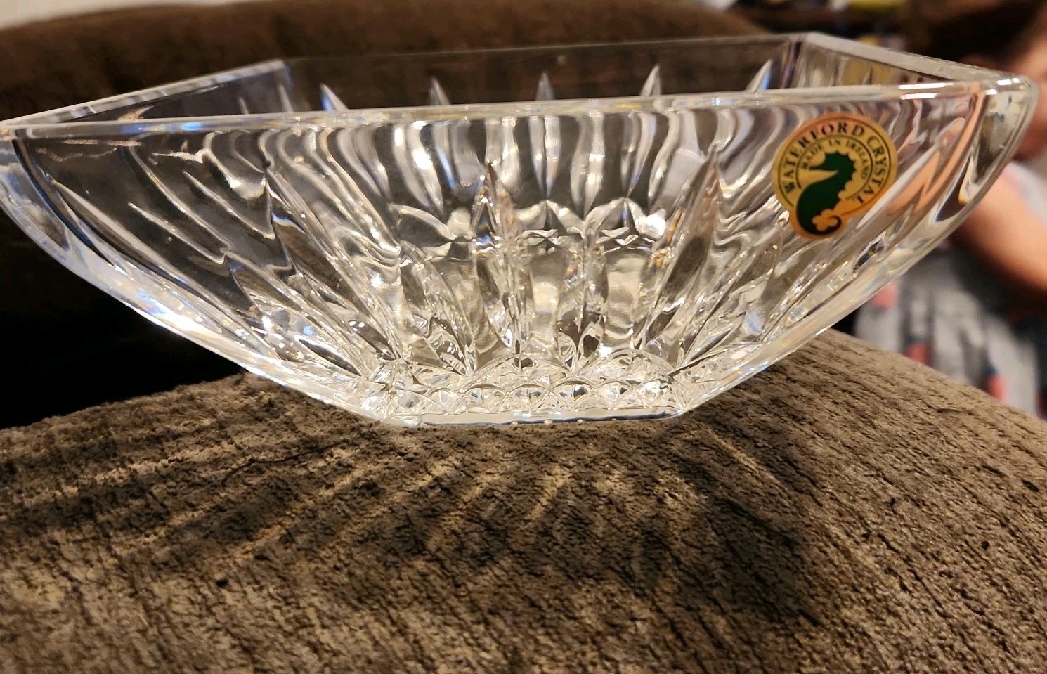 Vintage Waterford Crystal Lismore 6″ Square Seahorse etched Nicky Power 2003