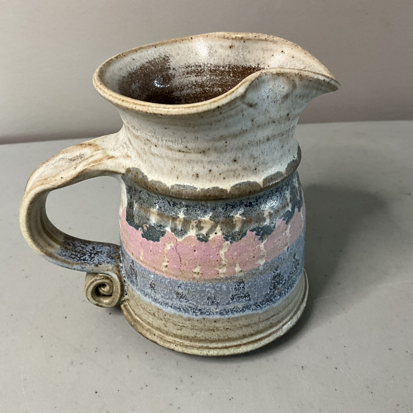 Art Pottery Tea Set 7 Piece Deborah Doran Studio Dundas Ontario Canada Pink Blue