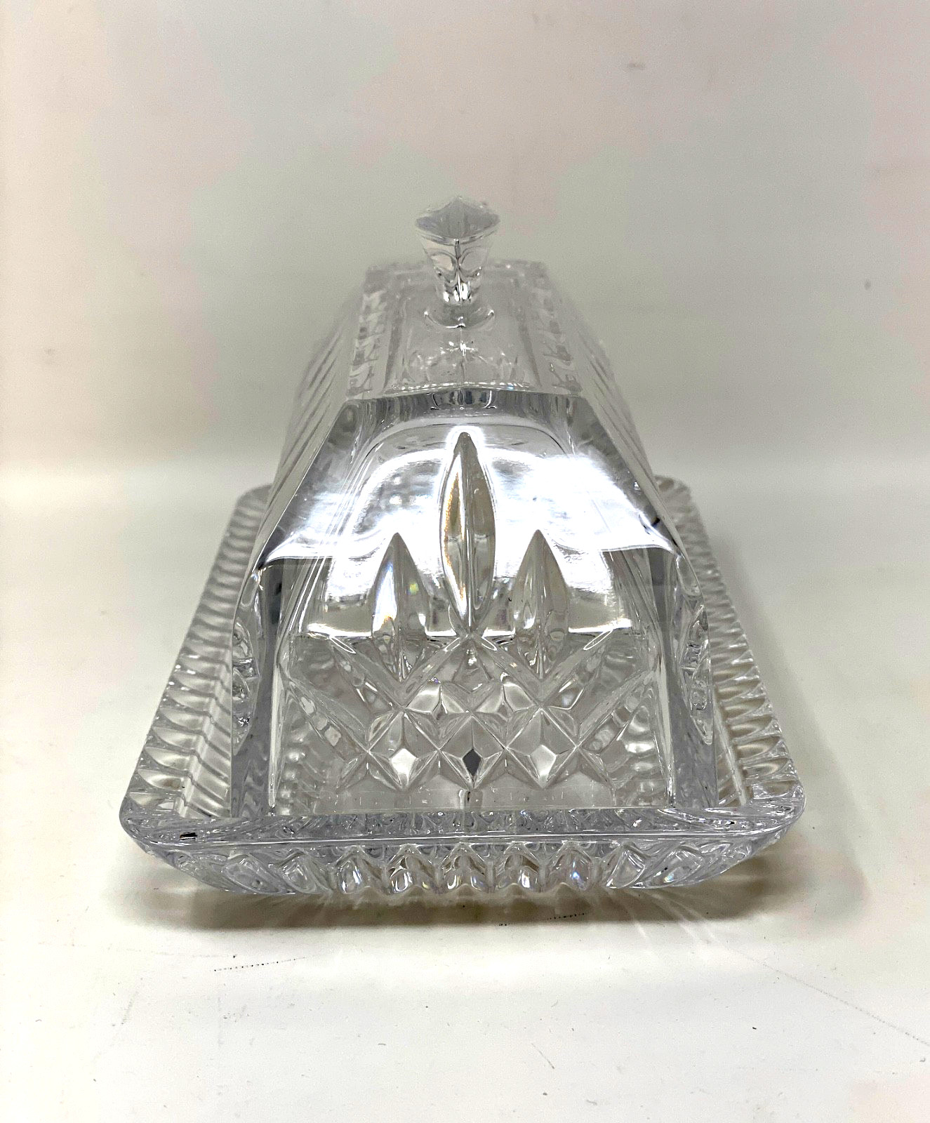 Waterford Crystal Lismore Covered Butter Dish Finest Clarity Pristine Condition