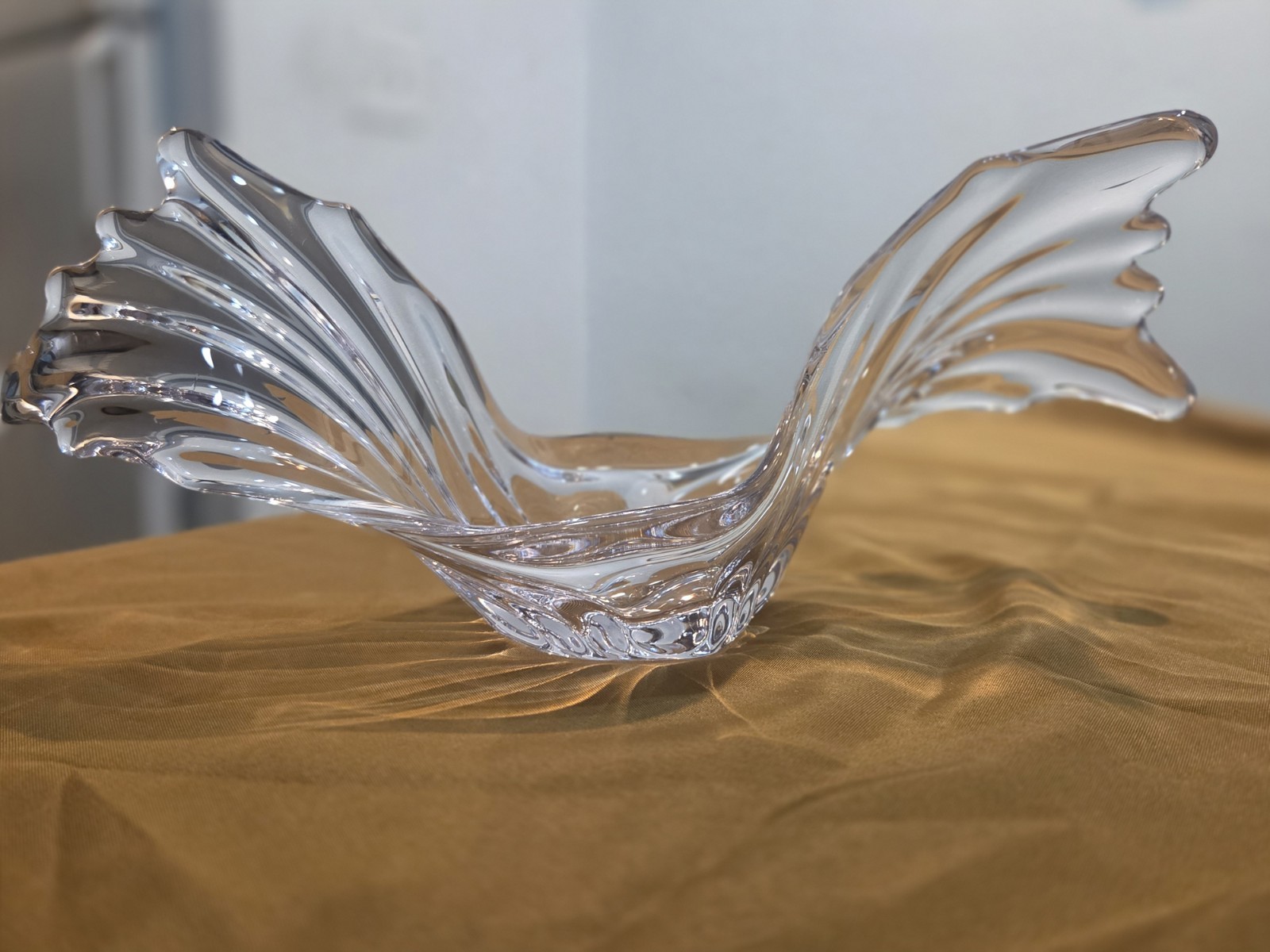 Gorgeous Art Vannes France Lead Crystal Centerpiece 15″ Wide Art Deco