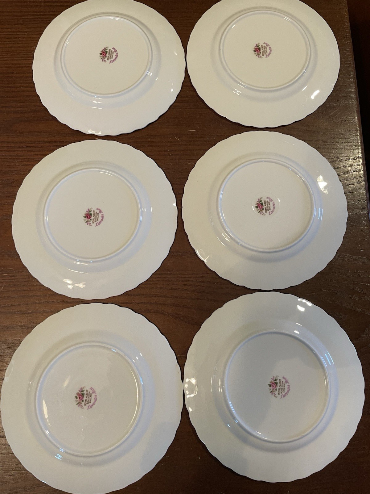 6 Royal Albert Lavender Rose Bread & Butter plates 6-1/4 inches