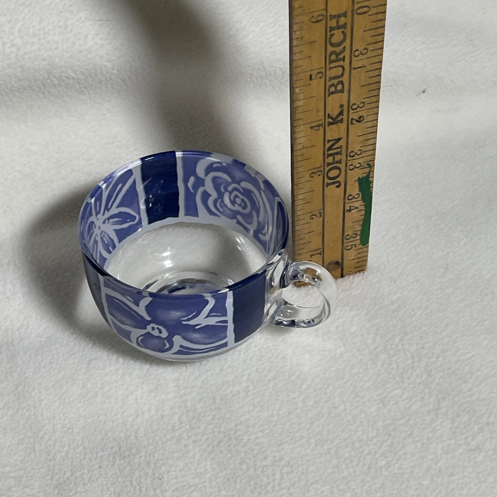 Arcoroc France blue Floral glass Cups/mugs