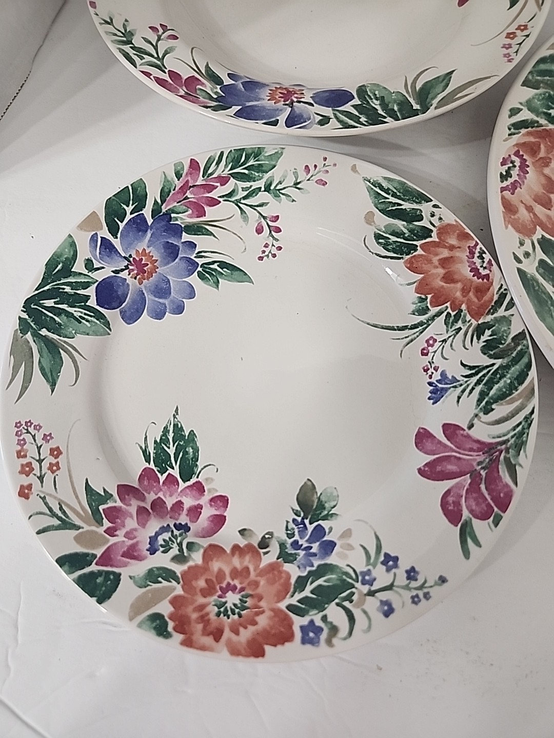 Set Of 6 Farberware Theresa #458 China Plate Salad Bowl Set Vintage