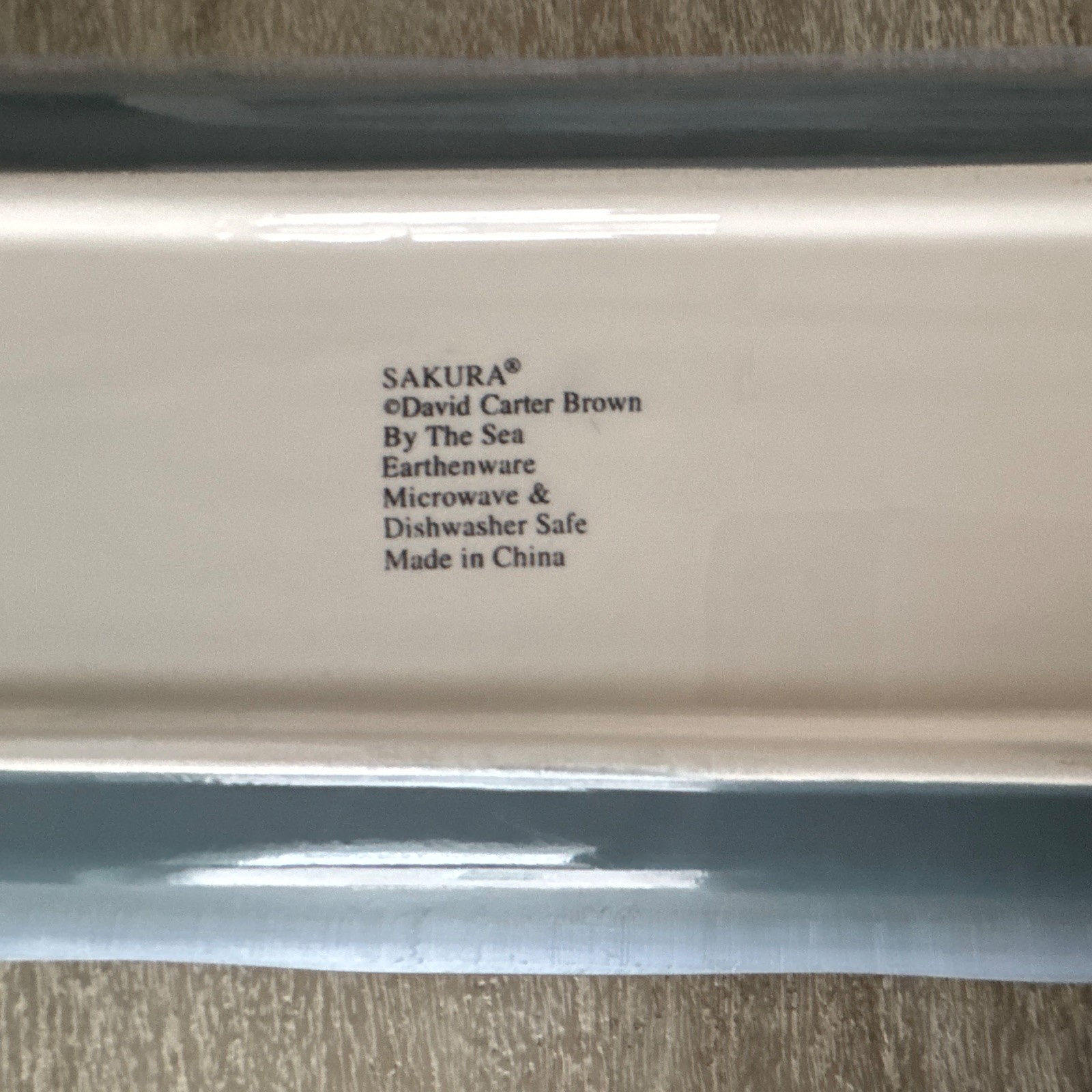 “By The Sea” Hand Painted Earthenware Bread Tray by artist David Carter Brown