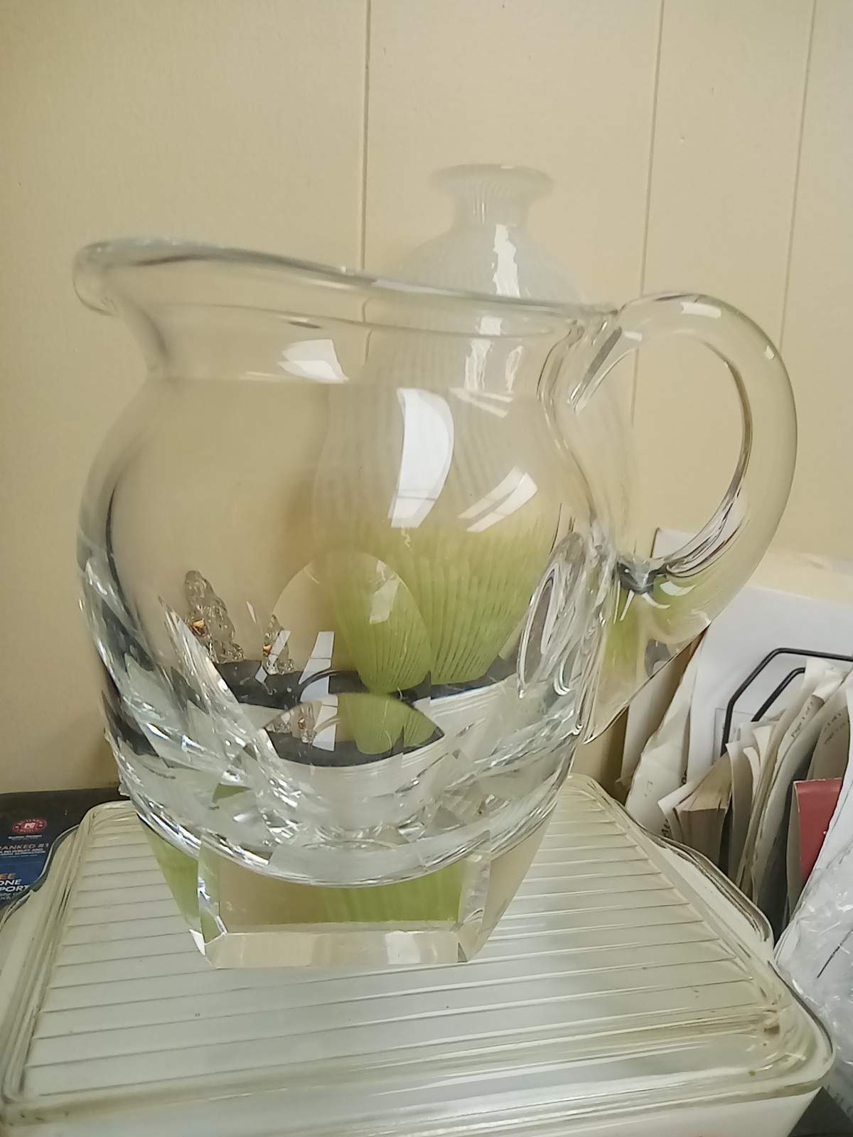 Signed Moser Crystal BAR Clear 7.25″ Pitcher / Jug Super Rare