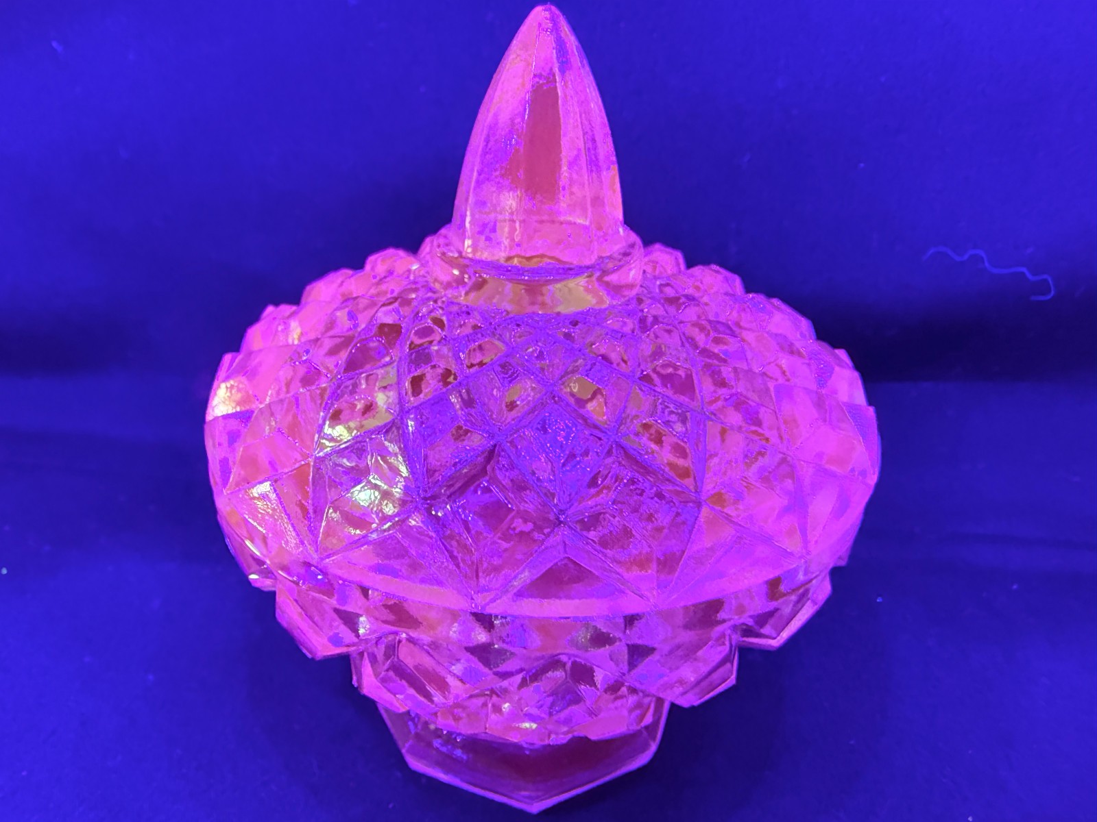 Teal Green Vaseline Uranium glass covered candy dish coffee sugar jar bowl pink