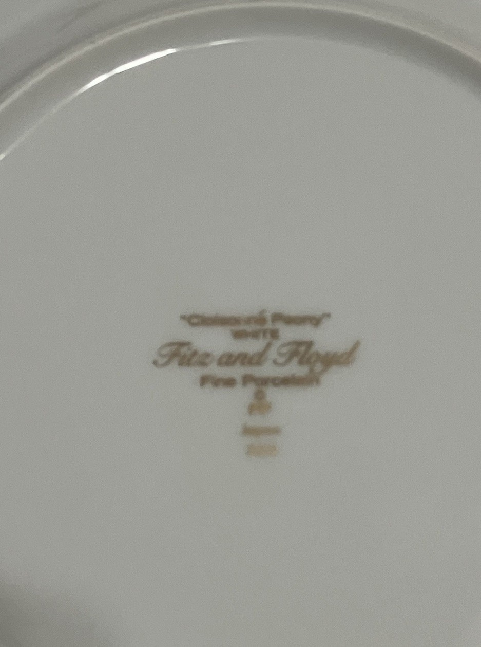 Fitz And Floyd Salad/ Bread Plates (4) Floral Porcelain Gold Trim 7.5 Inches
