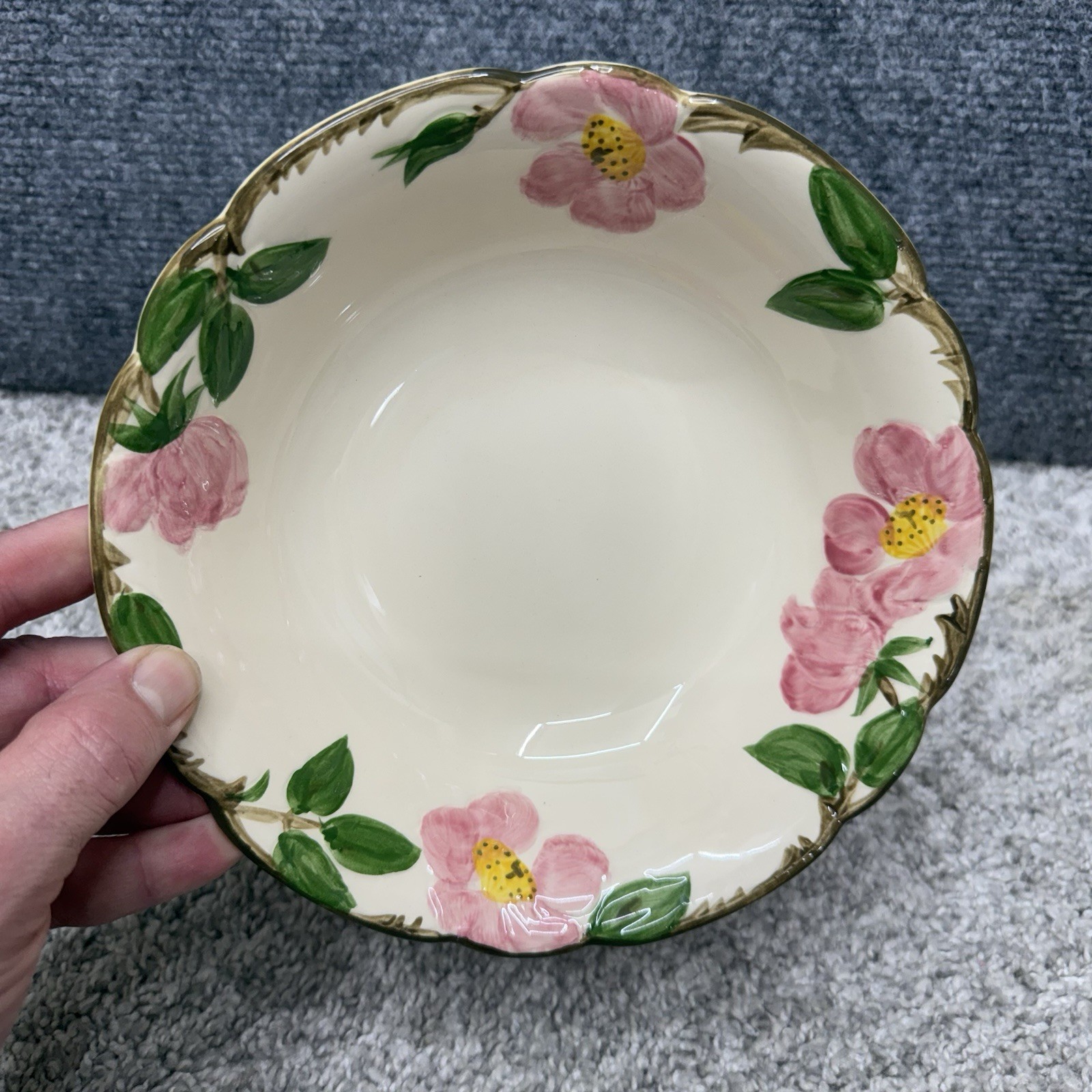 Vintage Franciscan Desert Rose Earthenware serving bowl 8″ USA California