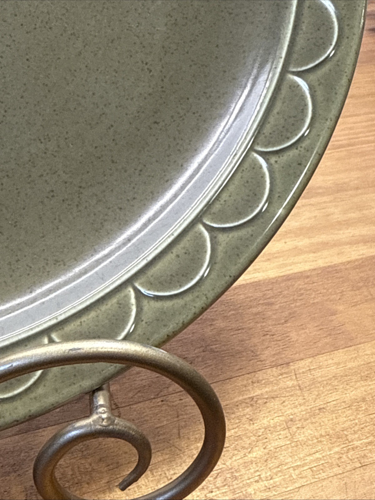 Vintage Homer Laughlin Sheffield Granada Olive Green 12.25” Platter USA