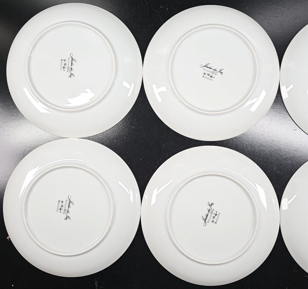 6 Shafford Jardin Des Iris Salad Plate Set Vintage Floral Dishes Japan Retro Lot